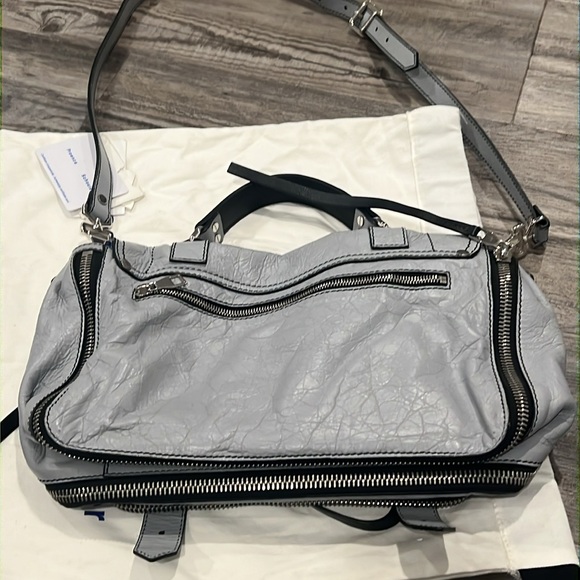 Proenza Schouler PS1 Zip Paper Lambskin Leather Dove Grey Shoulder Bag - Picture 6 of 16